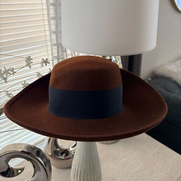 VTG Brown Wool Flip Back Black Bow Hat main image 11